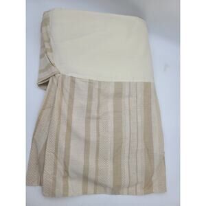 CROSCILL Home Tan Beige Striped Queen Cotton Blend Bed Skirt 13" Drop Split